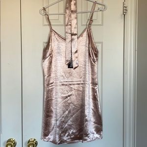 Ava Tie Neck Satin Slip Dress